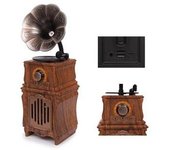 Kooltech altavoz bluetooth gramáfono vintage madera usb/sd/aux sp-cope