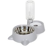 New 2-in-1 Cat Bowl Water Dispenser Automatic Water Storage Pet Dog Cat Food Bowl Food Container with Waterer Pet Waterer Feeder