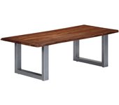 vidaXL Mesa de centro borde natural acacia maciza 115x60x40 cm Marrón, Gris, Mesita de Salón o Comedor o Auxiliar Mesa de Café Meuble Salón
