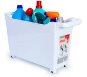 Plastic Forte - Cesta Organizadora con Ruedas Nº 1. Ideal Bajo Fregadero. Blanco
