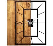 Wellhome Reloj de Pared MADERA Decorativa Cuadrado 100% MADERA Espesor 3 Cm | Medida 49 X 3 X 58 Cm