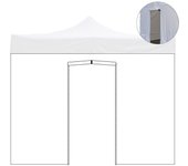 Panel lateral impermeable Blanco de 2x2 m con Puerta enrollable para Cenador plegable