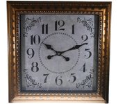 Reloj de Pared Cuadrado BVC Mod.6406 - Marco de Plástico - Color Madera - 60x60 Cm