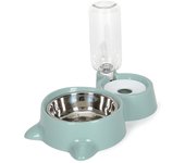 New 2-in-1 Cat Bowl Water Dispenser Automatic Water Storage Pet Dog Cat Food Bowl Food Container with Waterer Pet Waterer Feeder