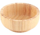 Cuenco de bambú para ensalada, cuenco redondo para servir, vajilla de madera natural para aperitivos y frutas