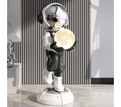 Figura de escultura de astronauta de 28,8 pulgadas, accesorios grandes para el hogar, decoración artística con lámpara de bola, carga USB