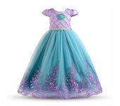Girls Princess Dress for Cinderella Rapunzel Belle Halloween Costume Little Mermaid Peach Cosplay Dress Kids Birthday Party Gown