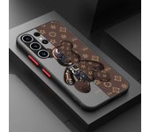Robot Flowers Bear Case For Samsung Galaxy S23 Ultra S22 Plus S21 S20 FE 5G S10Lite S10 4G Frosted PC Matte Phone Cover