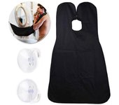 Delantal de Barba con Plantilla para Barba y Tijeras Capa de Afeitar Regalo para Marido Hombre Babero Impermeable Recoge Barba Paño para Afeitar Barba Contorno de Pelo Línea de Barba Formas de Barba Negro