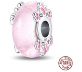 Charms Beads 925 Silver Fits Pandora 925 Original Bracelet Womens Luminous--Crystal White Feather Glass Beads DIY Jewelry Gifts