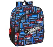 SAFTA  MOCHILA JUNIOR 38CM ADAPT A CARRO HOT WHEELS HOT WHEELS 12x32x38 Cms.