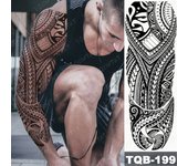 Large Full Arm Sleeve Tribal Totem Waterproof Temporary Tattoo Sticker Skull Totem Bird Wolf Tiger Fake Tatoo Body Art Men Women