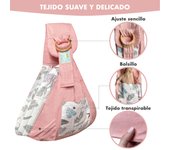 tea adjustable baby carrier, for born babies from or to 36 months. The baby carrier is multipurpose,  ergonomic and breathable baby carrier.