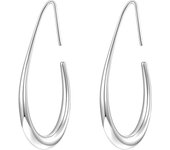 Pendientes de Ao Blanco en forma de Lágrima para Mujer, pendientes de Aero de Oro/Oro Blanco, joyería Lativa de Alta Pulido