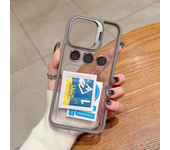 Luxury Transparent case iPhone 11 12 13 14 15 Pro Max Lens protective case Metal ring case shock-proof transparent back cover