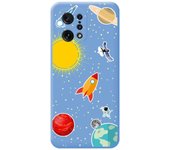 Funda Silicona Líquida Azul para Oppo Find X5 5G diseño Espacio Dibujos