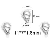 25Pcs Stainless Steel Gold Black Lobster Clasps Jewelry Findings DIY Necklace Bracelet Making Accessories 9/10/11/12/13/15MM