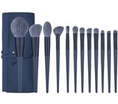 Herramientas de Belleza: 10 brochas de maquillaje, Brocha Azul Ahumado + Bolsa