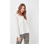 LOVE & MONEY Blusa LOVE&MONEY Fluida con Espalda Escotada y Pedrería - REF: H15304 - Elegante y Cómoda