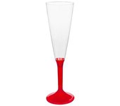 MONOUSO | Copa Reutilizable PS Pie Rojo Transp. Cava 160ml 2P (20 Uds)