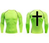 Cross Back Print Compression Shirts for Men Quick Dry Tees Tshirts Tops Gym Workout Running Undershirts Baselayers Rash Guard