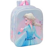 DISNEY Safta FROZEN 3D - Mochila de Guardería 3D, Adaptable a Carro, Fácil Limpieza,  Cómoda y Versátil, Calidad y Resistencia, 22x10x27 cm, Color Lila mochila ñiñas Licencia oficial y calidad garantizada