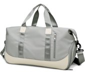 18.5*8.66*9.84 pulgadas Bolsa de lona deportiva para hombres y mujeres Bolsa de gimnasio portátil con bolsa húmeda y compartimento separado para zapatos Bolsa organizadora de viaje corta Práctico bolso de hombro