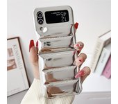 for Samsung ZFlip5 Luxury Down Jacket Glossy Case for Samsung Galaxy Z Flip 5 4 3 flip4 Solid Color Plating Soft Silicone Cover