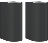 vidaXL Lámparas de pared de exterior (2 unidades) aluminio fundido negro Con sensor No, Sí