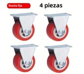 4-Pack PVC 1.97 "Universal and directional casters, quiet red rotating wheels, wheelbarrow, furniture project trolley