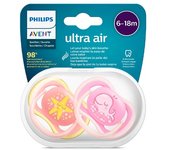 Avent 2 Chupetes Ultra Air Decorados 6-18 Meses Miña SCF085/04
