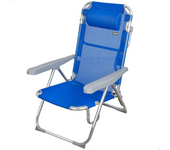 Silla playa alta plegable alumijio Gomera 48X60X90 cm con asa. (Color Baby 62635)