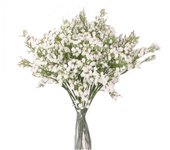 Flores Artificiales de gypsophila de Seda, de plástico, realistas, para decoración de Bodas, centros de Mesa (Blanco)