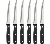 Juego de 6 Cuchillos Chuleteros Masterpro Gourmet - Acero Inoxidable - Mango ABS Negro - Recomendado por Pepe Rodríguez - Lavavajillas - Presentación en Caja Regalo, Bergner, BG-8915-MM
