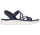 Cómoda  Sandalia sport mujer SKECHERS GO WALK FLEX SANDAL EMMA en suaves tiras elásticas azules. Ajuste velcro. Plantilla Goga Mat® y entresuela ULTRA GO® camortiguadora Altura Tacón bajo (1-3 cm) Referencia 141473-NVY