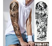 Large Full Arm Sleeve Tribal Totem Waterproof Temporary Tattoo Sticker Skull Totem Bird Wolf Tiger Fake Tatoo Body Art Men Women