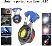 7 Lighting Modes Flashlight Mini COB Portable Keychain Emergency Lamp with Screwdriver Window Breaking Hammer Seat Belt Cutter