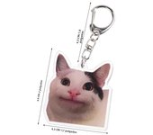 Kawaii Adorable Cat Keychain Acrylic Animal Key Holder For Friends Rodent Lover Birthday Jewelry Gifts