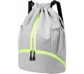 Mochila deportiva con cordón - Bolsa de gimnasio para natación con cordón y compartimento para zapatos y bolsillo a prueba de humedad para mujeres y hombres