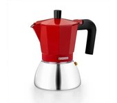 Cafetera 3 Tazas Monix M863103 Inducción Inox Rojo