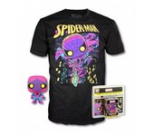 Pop & Tee Marvel Spiderman Black Light Funko + Camiseta Tall