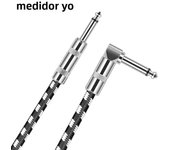 24AWG Noise-reduction Black White Electric Guitar Audio Cable 6.35mm Jack 30-50cm Length Optional