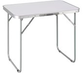 Mesa Playa Plegable Acero 80x60cm,altula 70cm,color blanco pino gris,Ideal para playa, patio, jardin terraza,cm,fespu