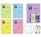 Golden pack de 5 cuaderno asignatura tapa dura folio 80 hojas 90gr cuadricula 4x4