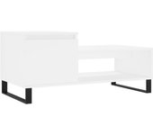 vidaXL Mesa de centro madera contrachapada 100x50x45 cm Blanco, Negro, Blanco brillante Mesita de Salón o Comedor o Auxiliar Mesa de Café Meuble Salón