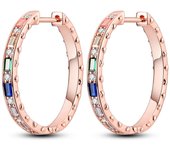Pendientes de Ar de Plata de Ley 2023 100% para Mujer, Aretés de circuito cúbica de Gold Rose, joyería elegant para regalo de cumpleaños, 925