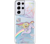 Funda original compatible con Samsung Galaxy S21 Ultra - S30 Ultra - Bob Esponja Caballito Arcoiris