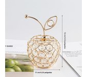 Creative New 3D Crystal Apple Ornaments Gold Shiny Bling Rhinestone Pineapple Shape Snow Pear Crafts Tabletop Decoration Gifts