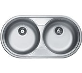 Fregadero MARCA Franke MODELO RAMBLA RAX-620-K DE 2 senos para mueble de 80cm