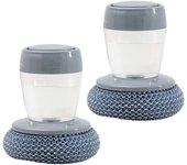 Cepillo de palma dispensador de jabón, cepillo de limpieza multifunción, cepillo de limpieza multifuncional para lavavajillas, herramienta de cocina para mujeres y mamás (2 piezas)